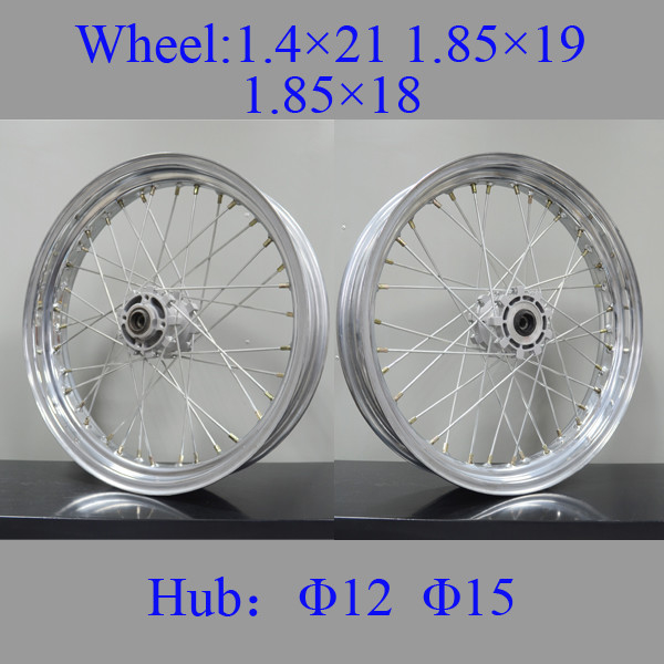 Front Spoked Motorcycle Wheels 1.85*18 1.85*19 1.4*21 High Tensile Strength